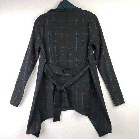 Ruti Forever Jacket Stretch Crosses Print Black Teal Size XS/S Goth Minimalist - Picture 7 of 15